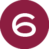 White Number 6 in a maroon circle