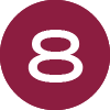 White Number 8 in a maroon circle