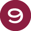 White Number 9 in a maroon circle