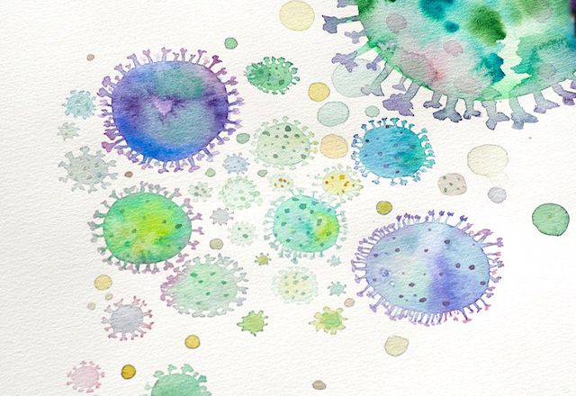Water colored style of germs