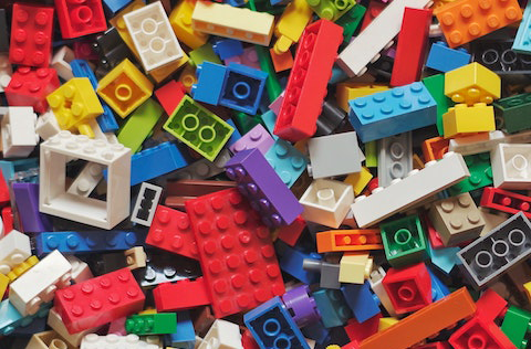 Pile of Legos of all colors
